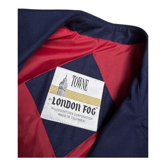 LONDON FOG TOWNE Vintage 90s Retro Blue Business Casual Trench Coat Womens 8 - Picture 5 of 7